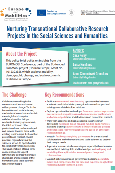 PolicyBrief Session VII Nurturing Transnational Collaborative Research Projects in the Social Sciences and Humanities